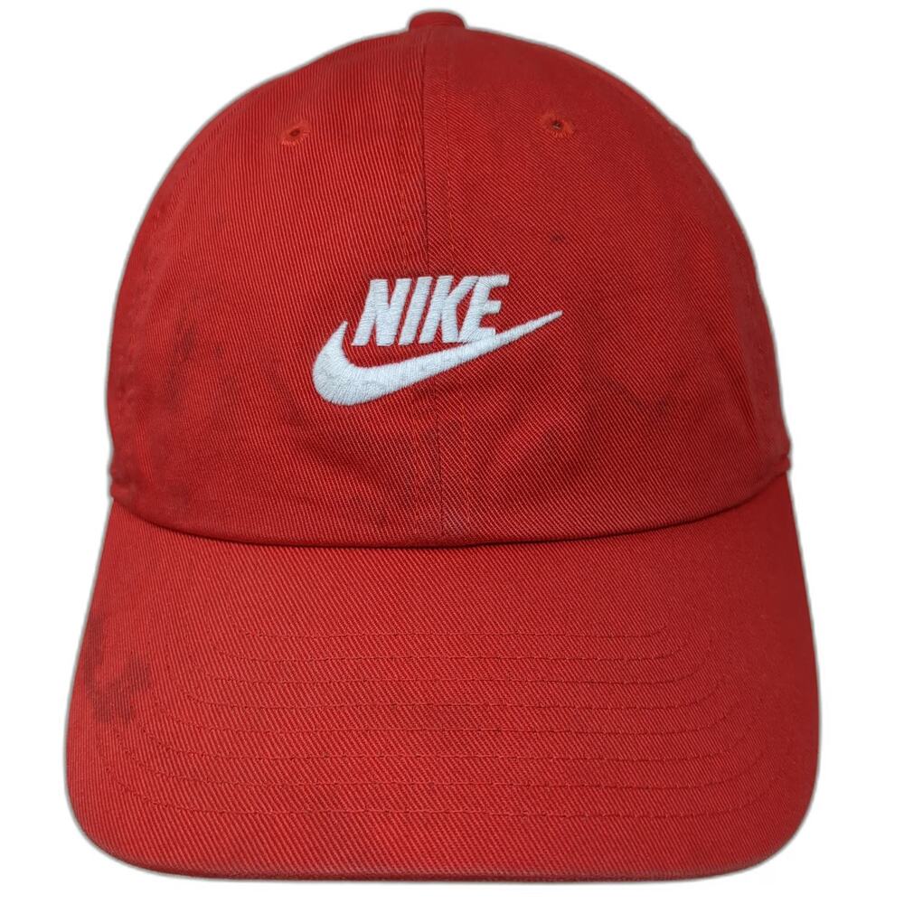 Nike Baseball Cap Red M Slideback Adjustable Cotton Hat Embroidered Swoosh Logo